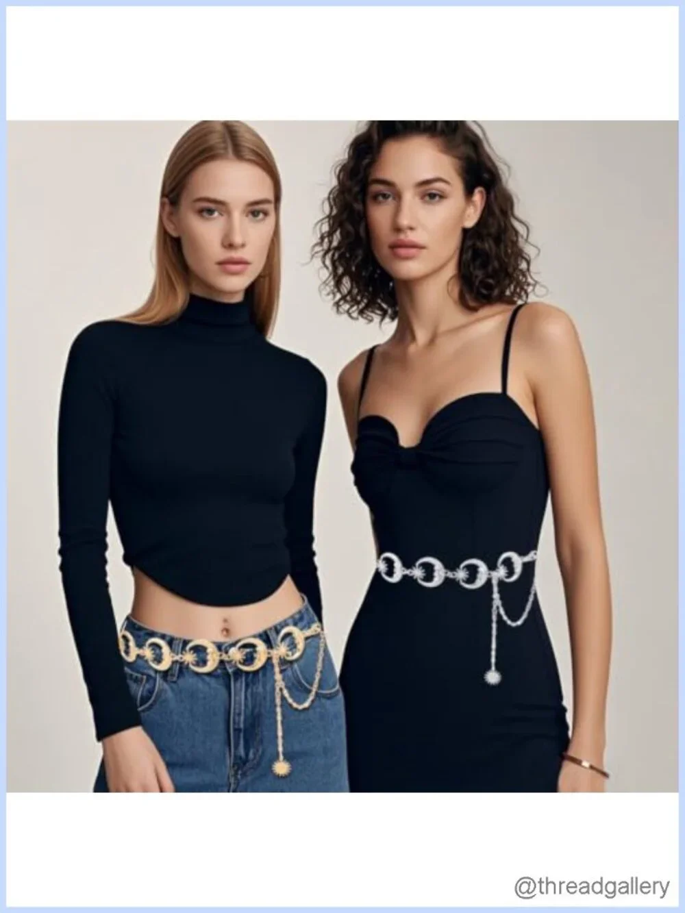 Metal Waist Chain Belt Sun Moon Western Concho Body Chain Adjustable